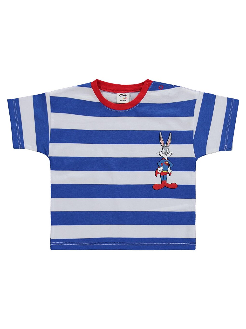 Baby Super Rabbit Baskılı 6-18 Ay Takım - Mavi-1
