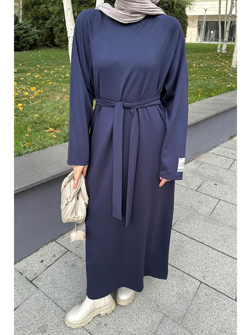 Arma Detaylı Elbise Lacivert-2