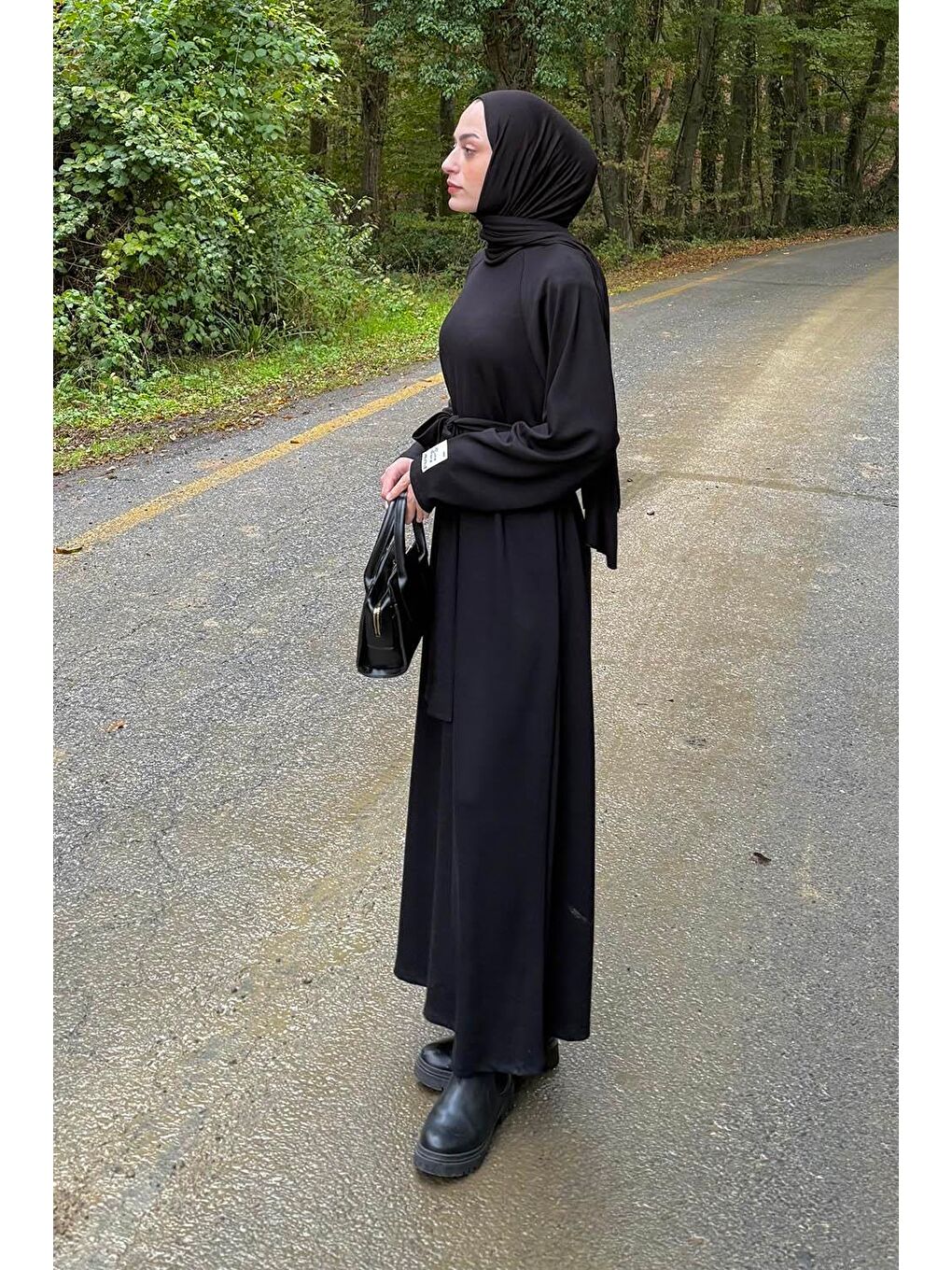 Arma Detaylı Elbise Siyah-1