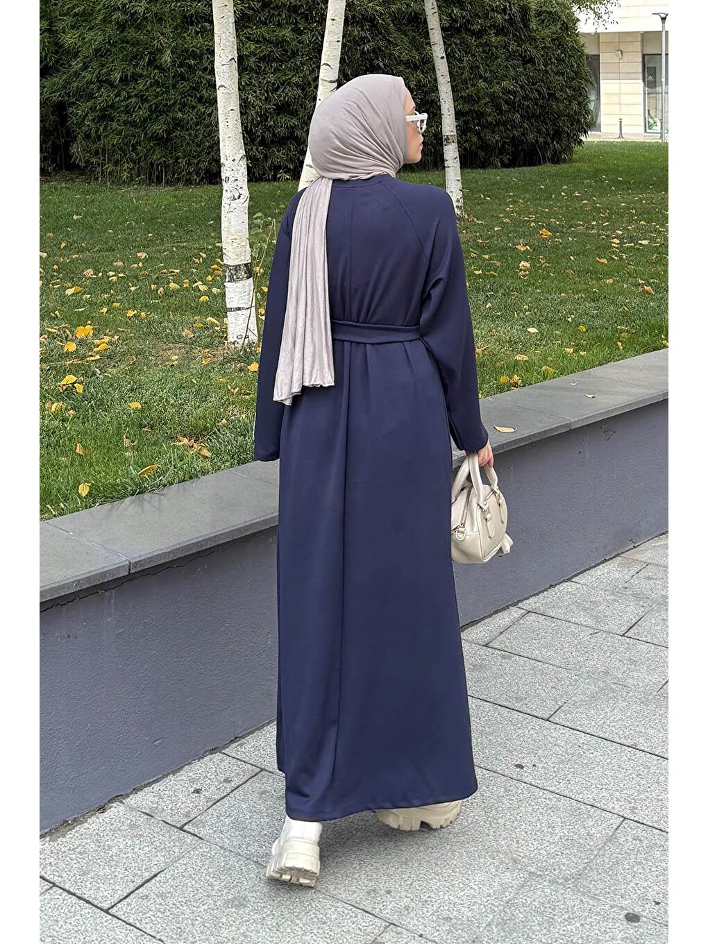 Arma Detaylı Elbise Lacivert-3