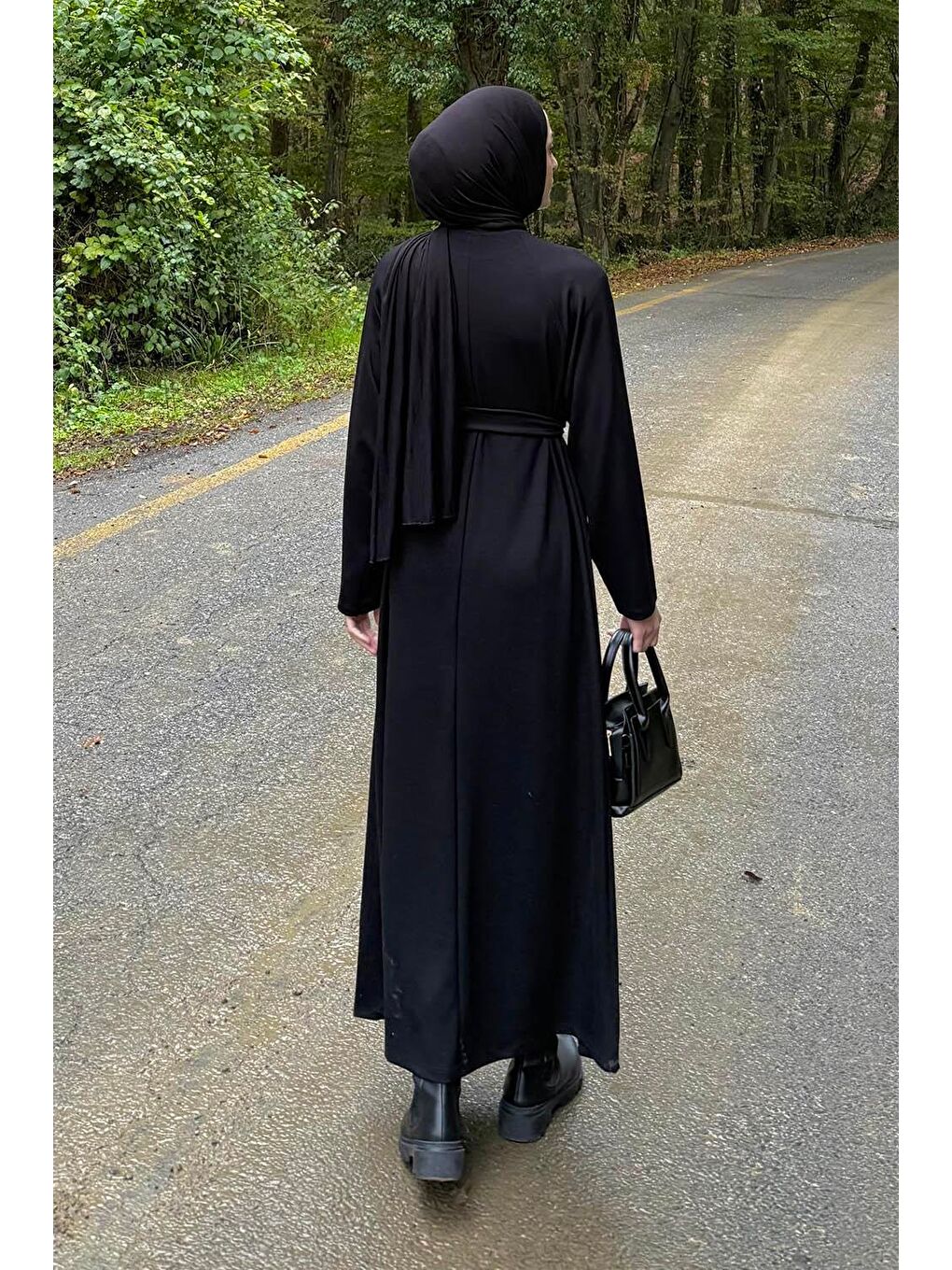 Arma Detaylı Elbise Siyah-3