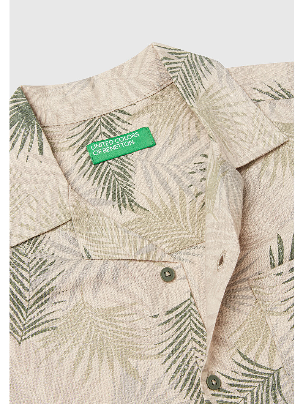 Siyah Erkek Çocuk Desenli Keten Karışımlı Tamamı Desenli Tek Cep Detaylı Kısa Kollu Gömlek-2