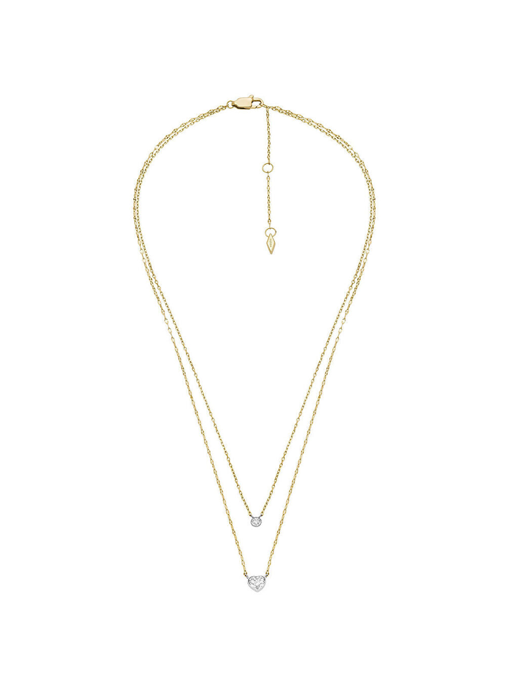 Sarı JF04357-998 Kalpli Kadın Kolye-1