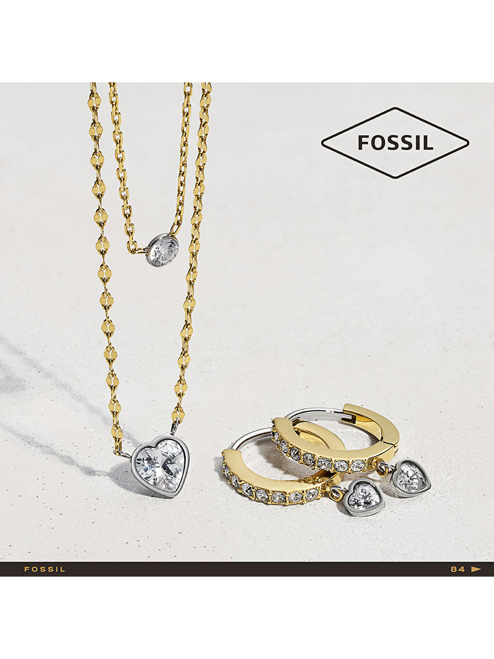 Sarı JF04357-998 Kalpli Kadın Kolye-3