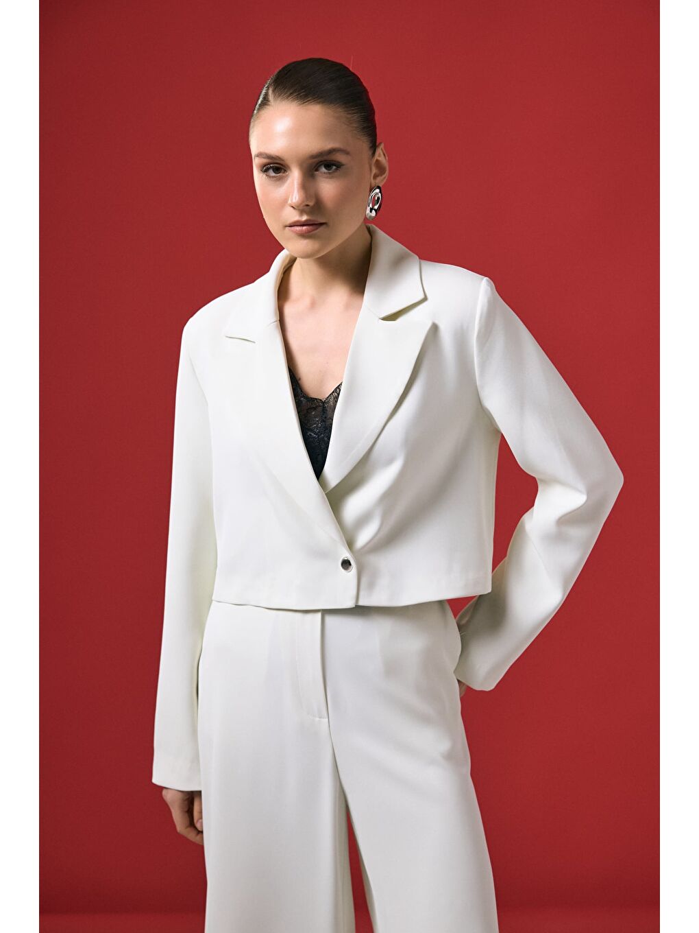 Mari Kısa Ceket - Ekru-2