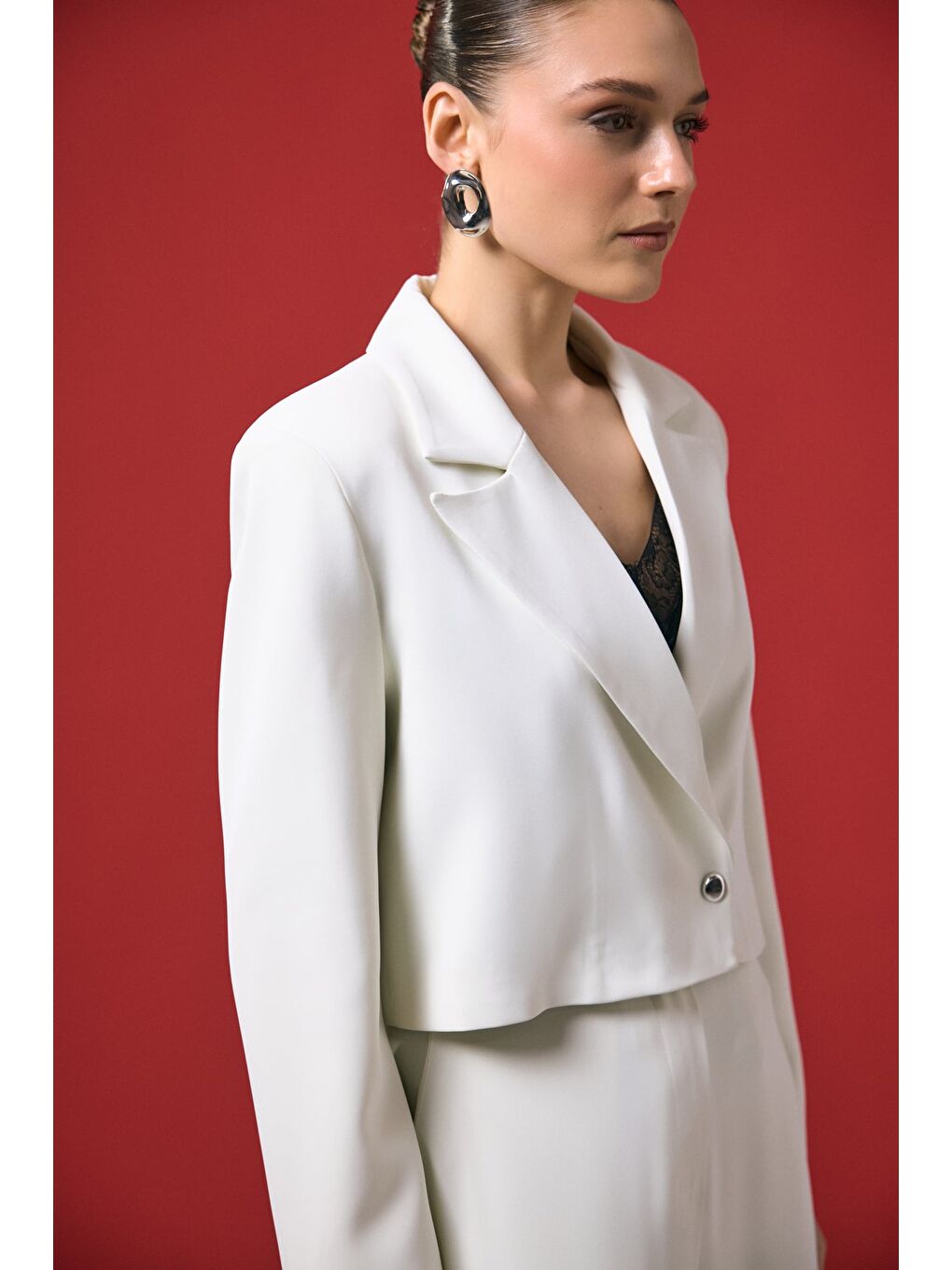 Mari Kısa Ceket - Ekru-3