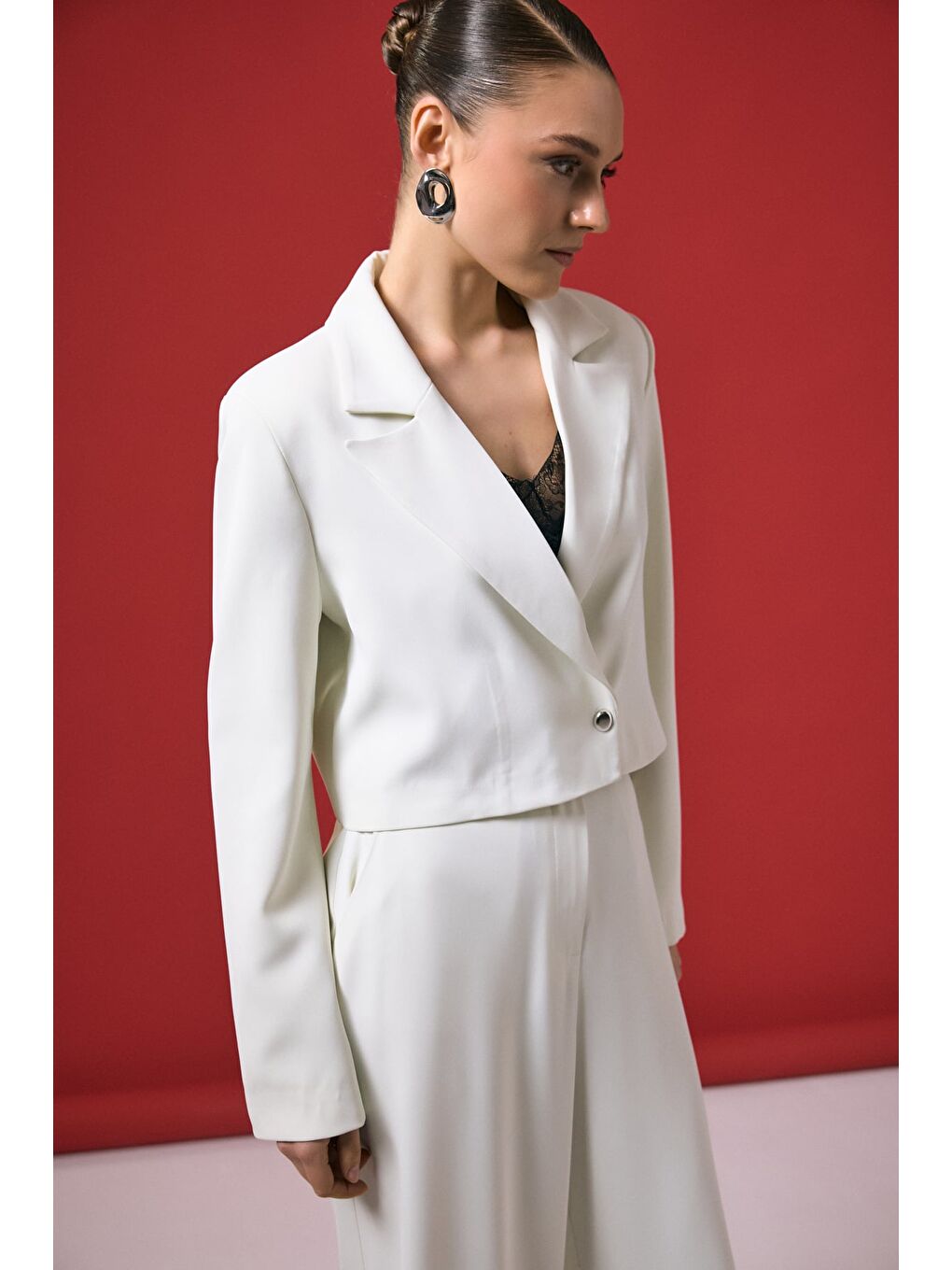 Mari Kısa Ceket - Ekru-4