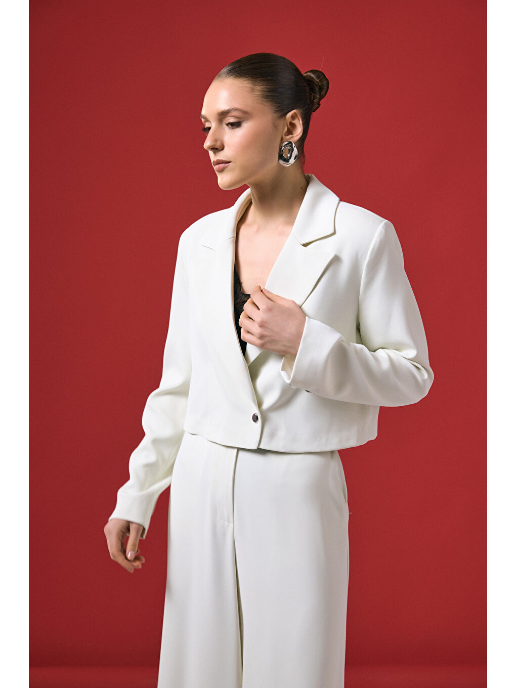 Mari Kısa Ceket - Ekru-5