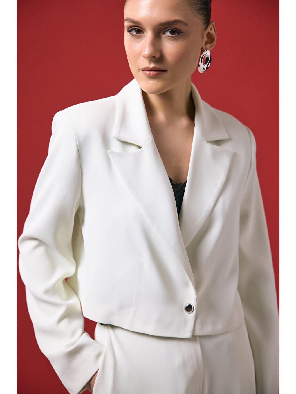 Mari Kısa Ceket - Ekru-6