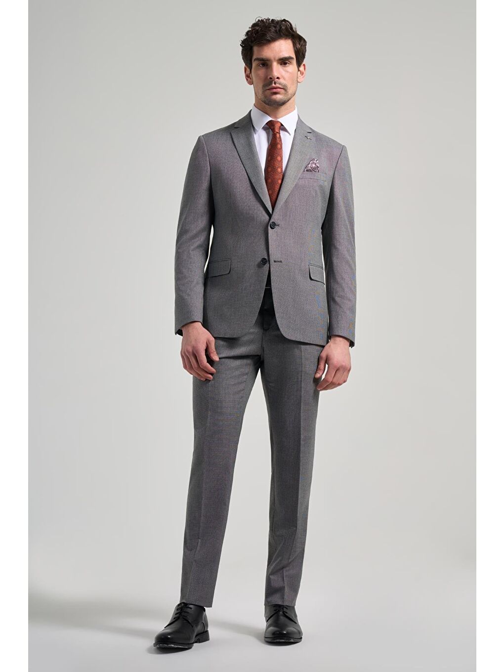 İMZA Kendinden Desenli Bez Ayağı Mono Yaka Tam Astar Esnek 6 Drop Slim Fit Takım Elbise 1001250168