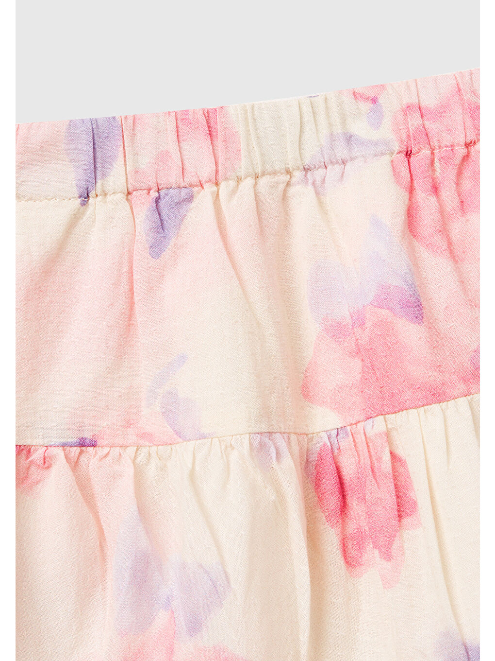 Kız Çocuk Pembe Mix Tamamı Desenli Beli Lastikli Katlı Etek-2