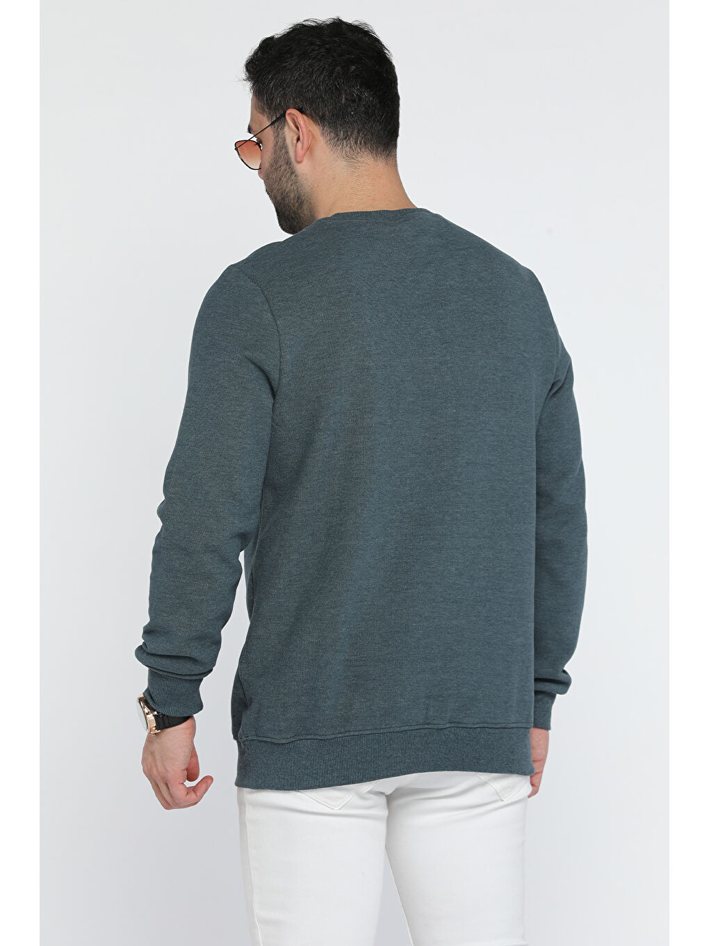 Mishar İtalia Petrol Erkek Bisiklet Yaka Sweatshirt - 2