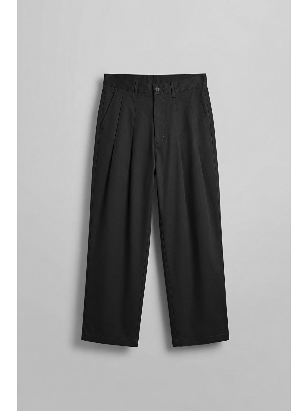 Erkek Süper Baggy Pileli Vintage Pantolon Siyah