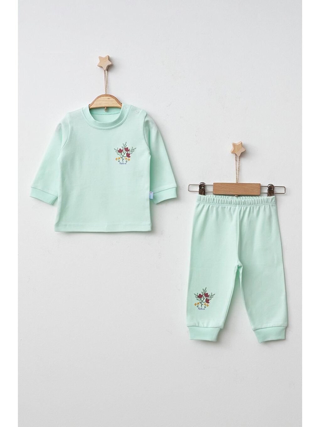 Turkuaz Nature Baskılı Pijama Takımı 2001