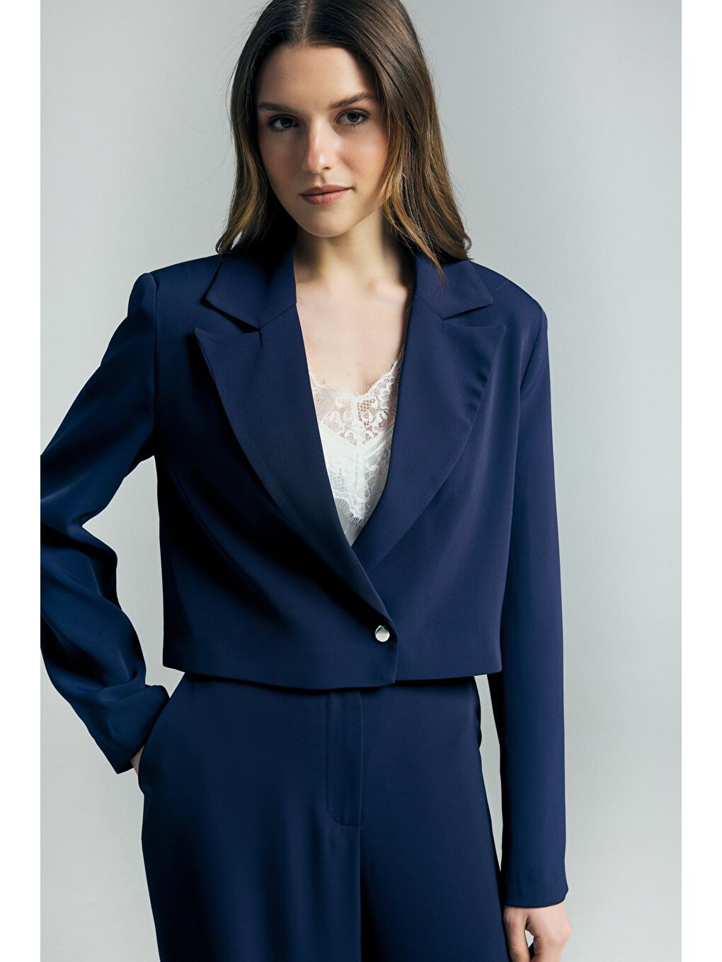 Mari Kısa Ceket - Lacivert-3