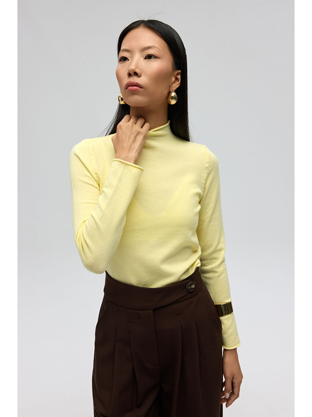 Serina Balıkçı Yaka Sarı İnce Triko-6