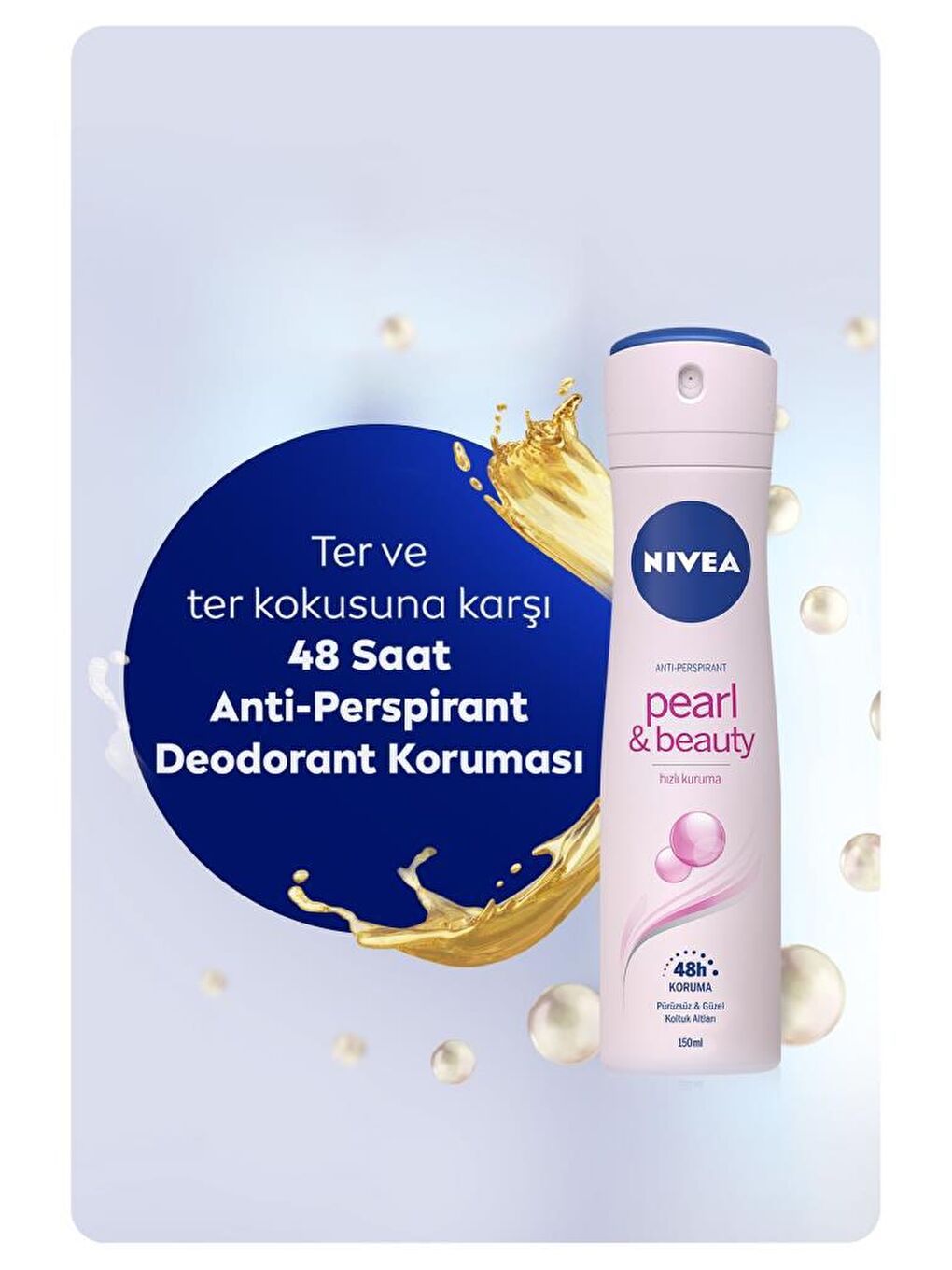 NIVEA Şeffaf Kadın Sprey Deodorant Pearl & Beauty 150 ml x2 Adet, 48 Saat Anti-Perspirant Koruma Ve Parfüm Etkisi - 3