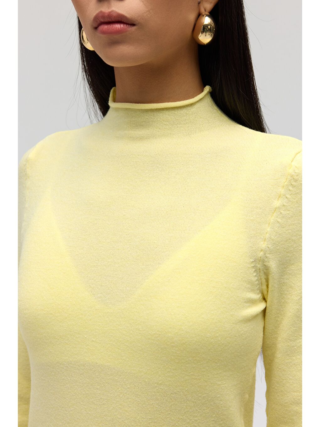 Serina Balıkçı Yaka Sarı İnce Triko-7