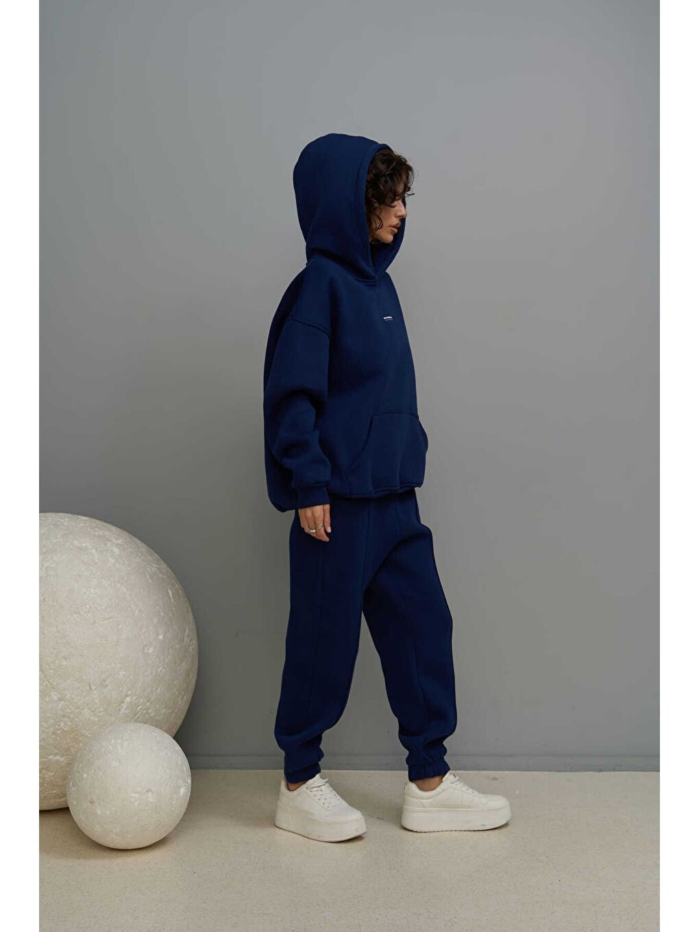 Minimal Baskı Lacivert Eşofman Takım-1