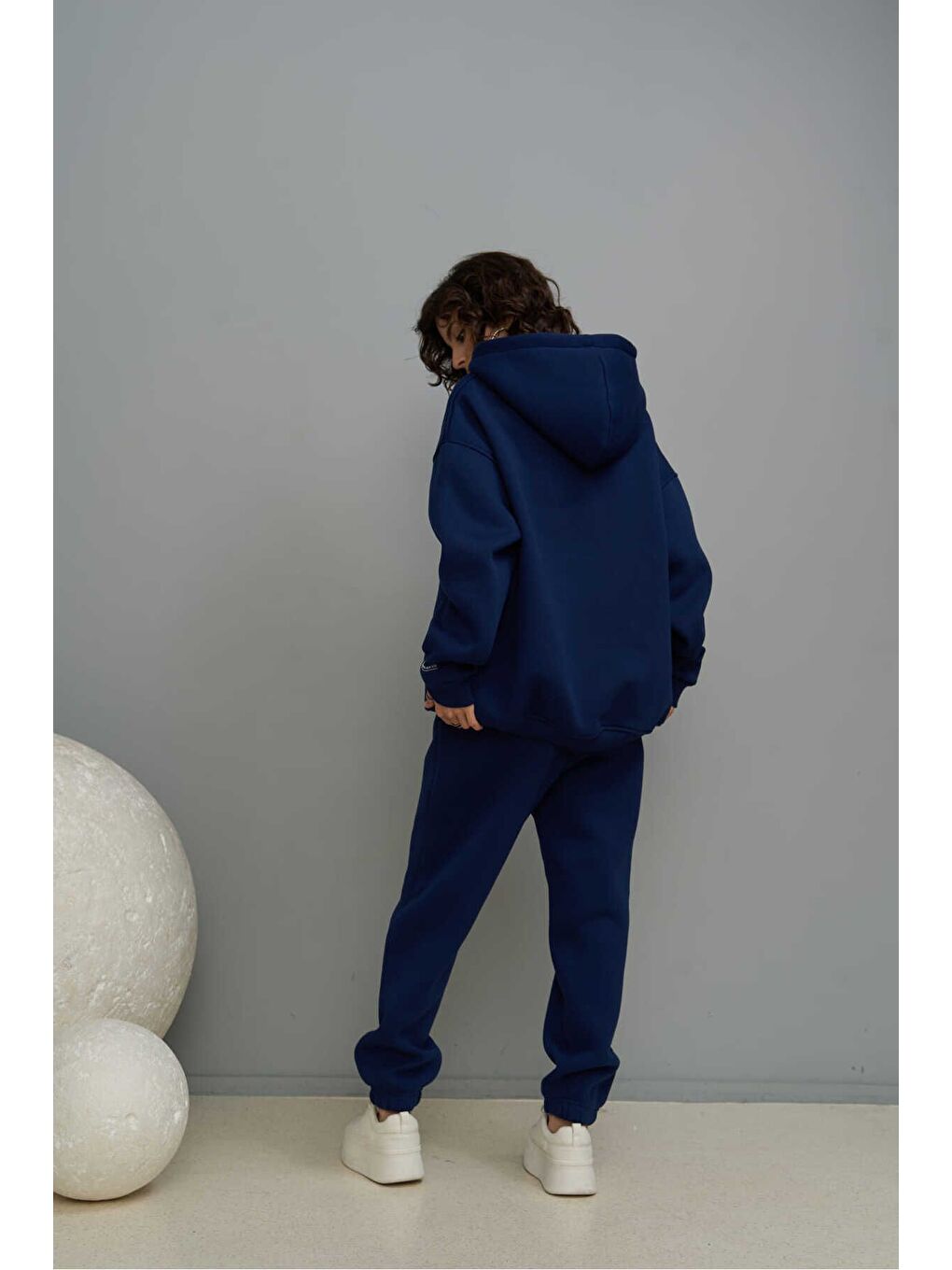 Minimal Baskı Lacivert Eşofman Takım-2