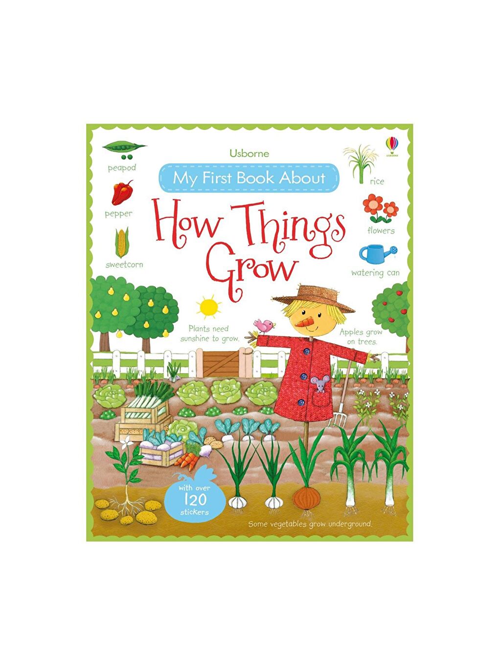 The Usborne Beyaz-Renklibaskı My First Book About How Things Grow Sticker Book