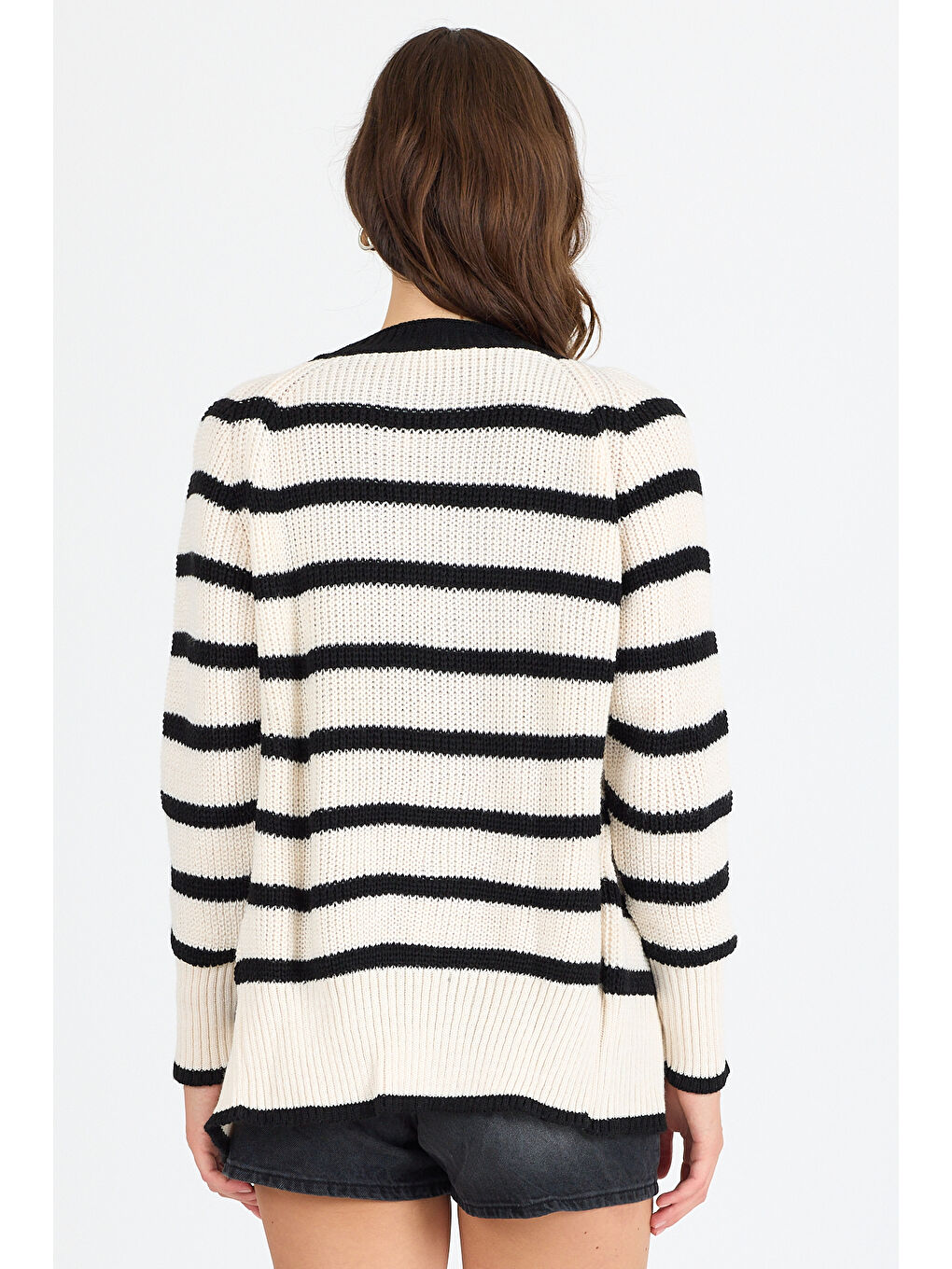 Siyah Kadın Triko Hırka 4017 (Standart Beden s-m-l-xl Beden Uyumludur)-4