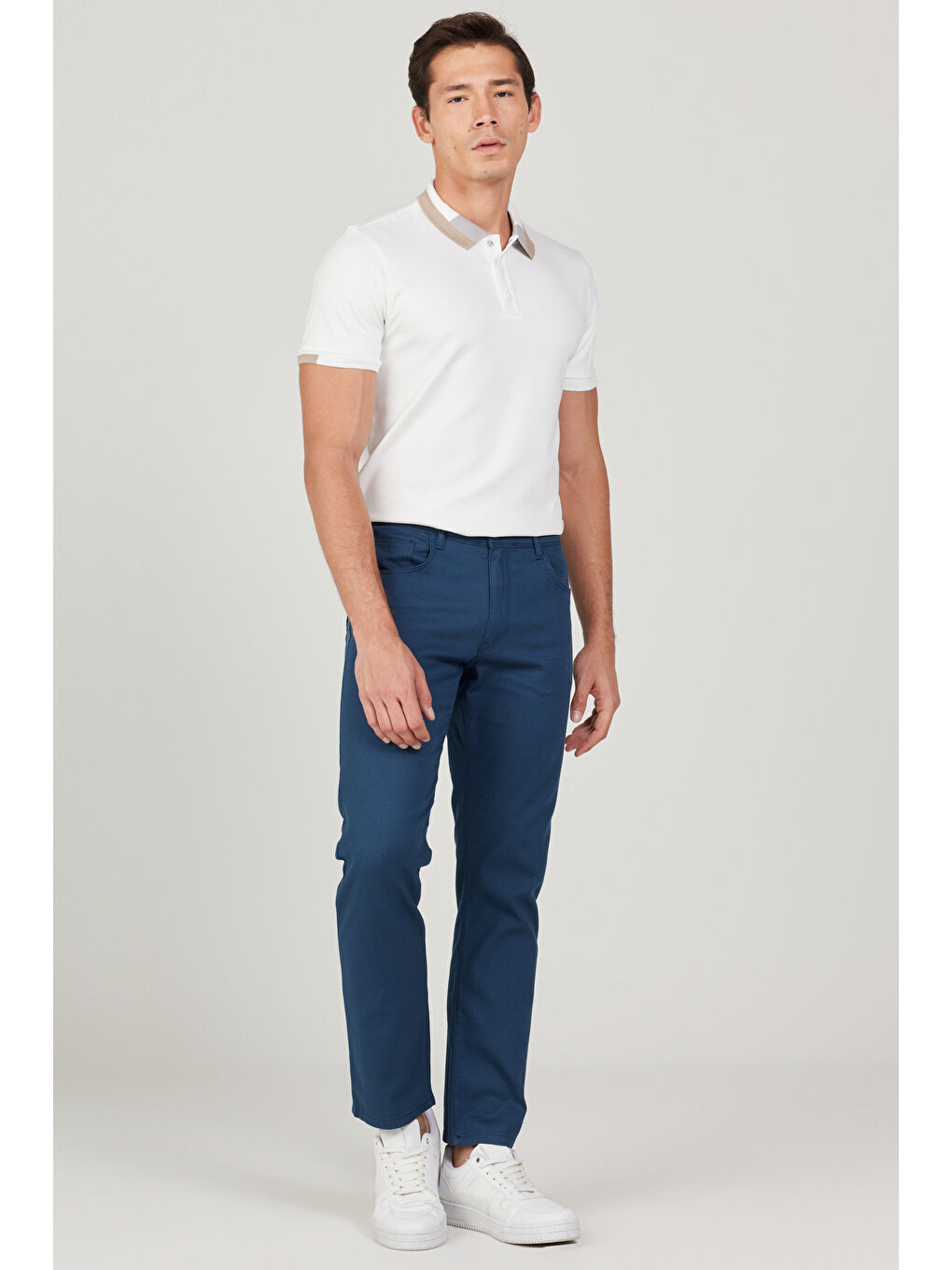 Erkek İndigo Comfort Fit Rahat Kesim Greensboro Pamuklu Esnek Pantolon-3