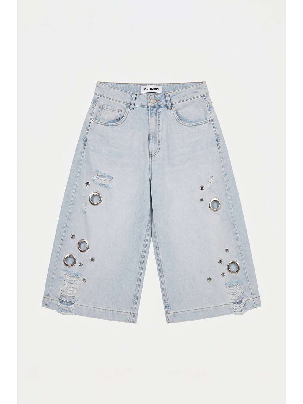 Mavi Kadın Jean Renk 12s6-100 Maxi Boy Tasarım Bermuda Şort-2