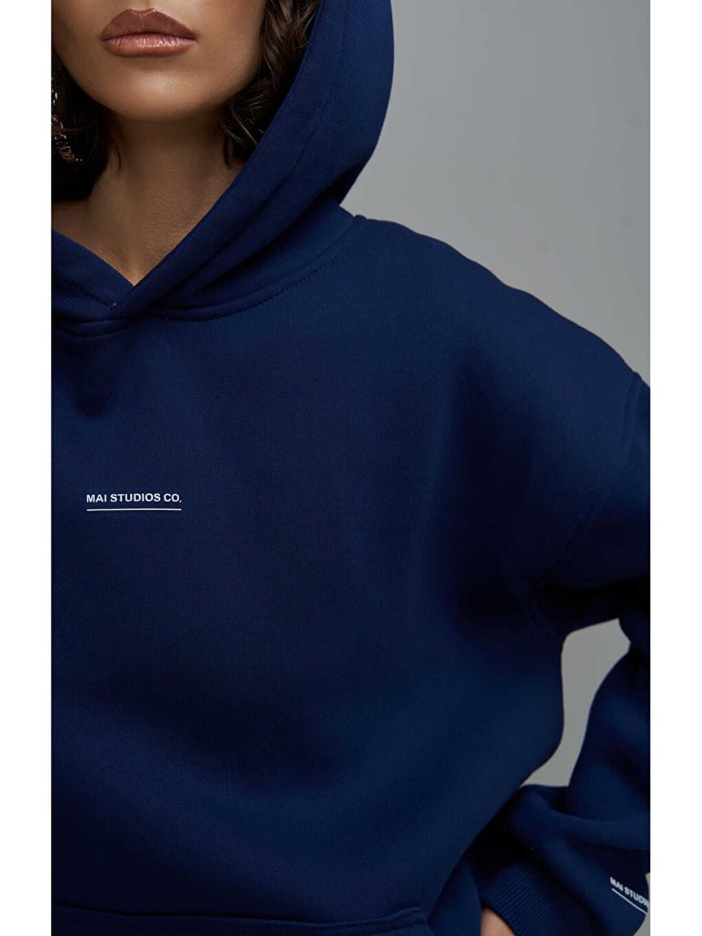 Minimal Baskı Lacivert Eşofman Takım-5