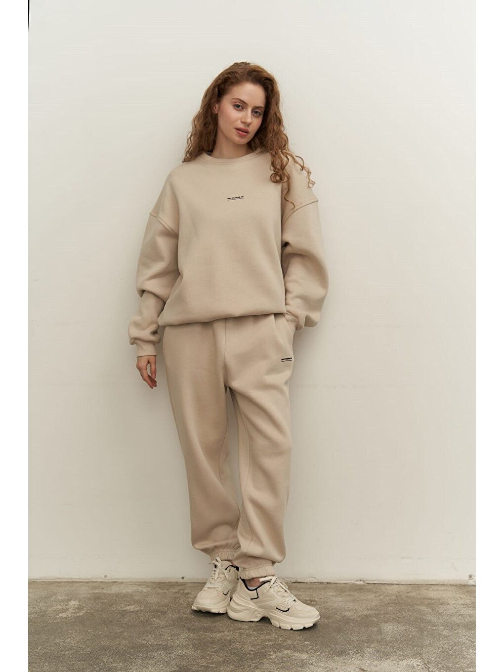 Beyaz Mini Bike Kemik Bisiklet Yaka Eşofman Takım