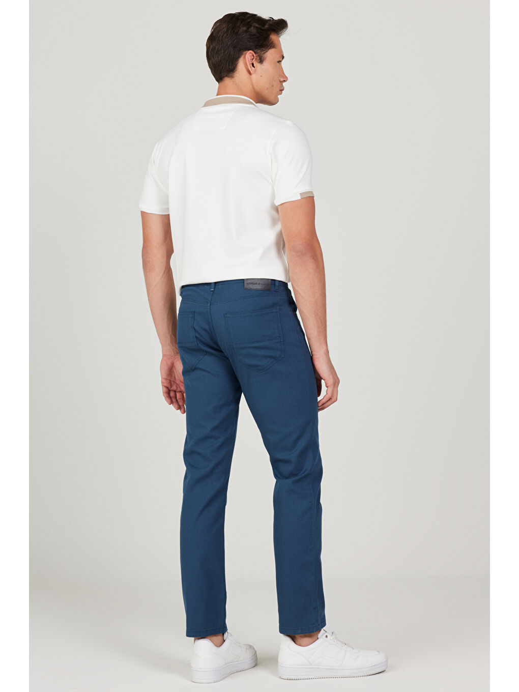 Erkek İndigo Comfort Fit Rahat Kesim Greensboro Pamuklu Esnek Pantolon-5