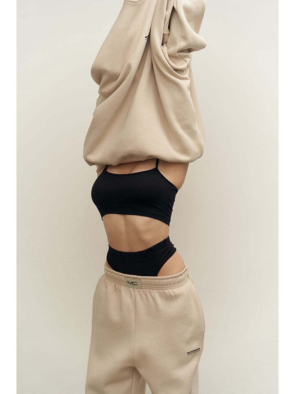 Beyaz Mini Bike Kemik Bisiklet Yaka Eşofman Takım-1