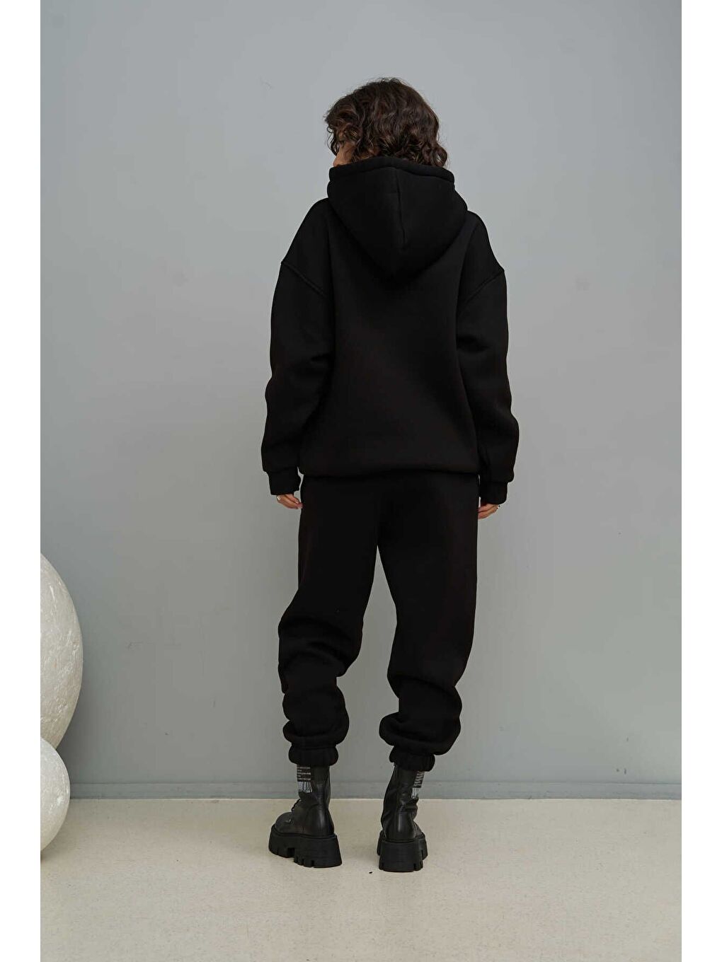 Minimal Baskı Siyah Eşofman Takım-2