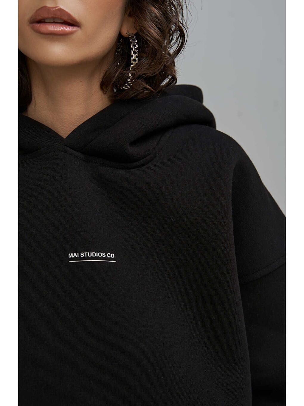 Minimal Baskı Siyah Eşofman Takım-4