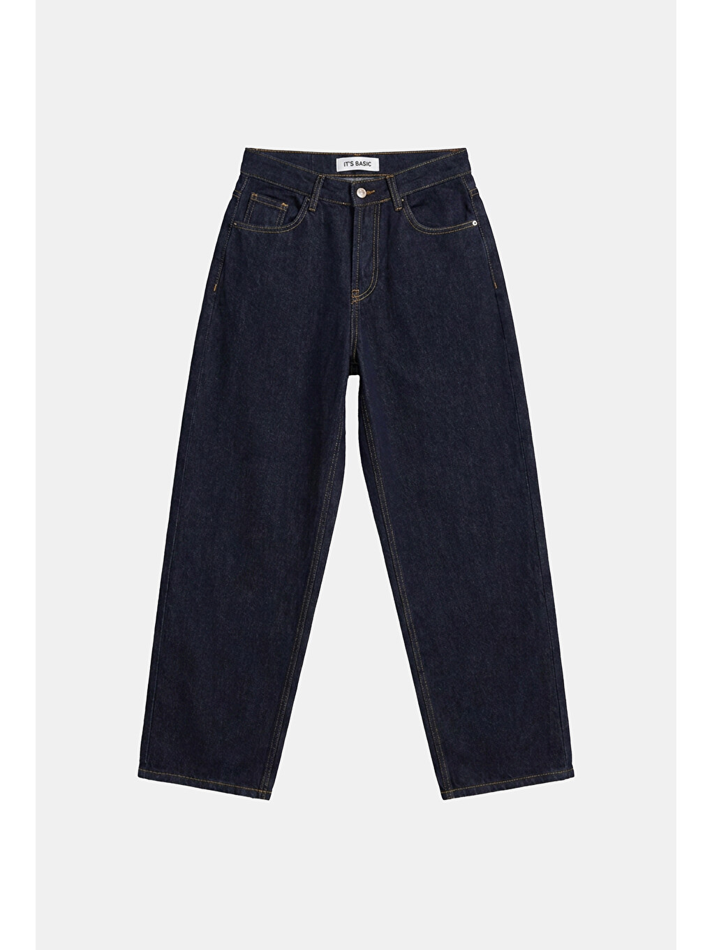 Kadın İndigo Selvedge 7w6-50 Mid Rise Trapered Tt49 Denim Jean-3