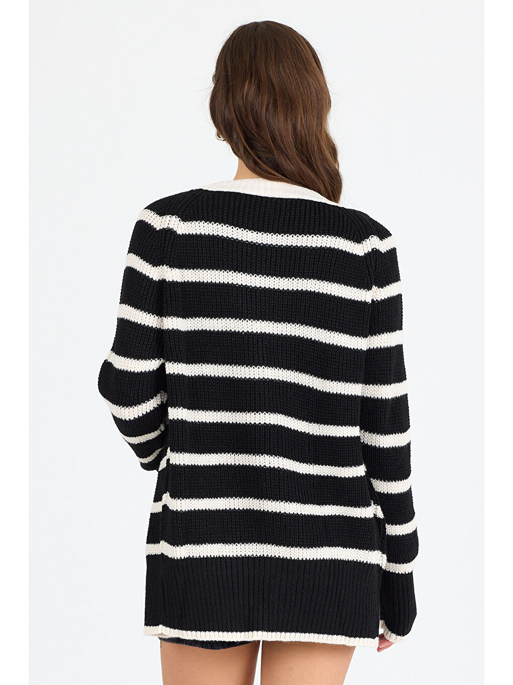 Ekru Kadın Triko Hırka 4017 (Standart Beden s-m-l-xl Beden Uyumludur)-4