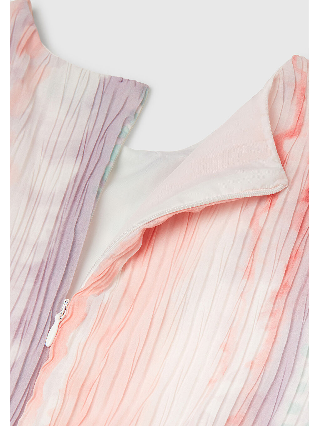 Karışık Kız Çocuk Renkli Tamamı Desenli Pileli Kuşaklı Kolsuz Katlı Elbise-2