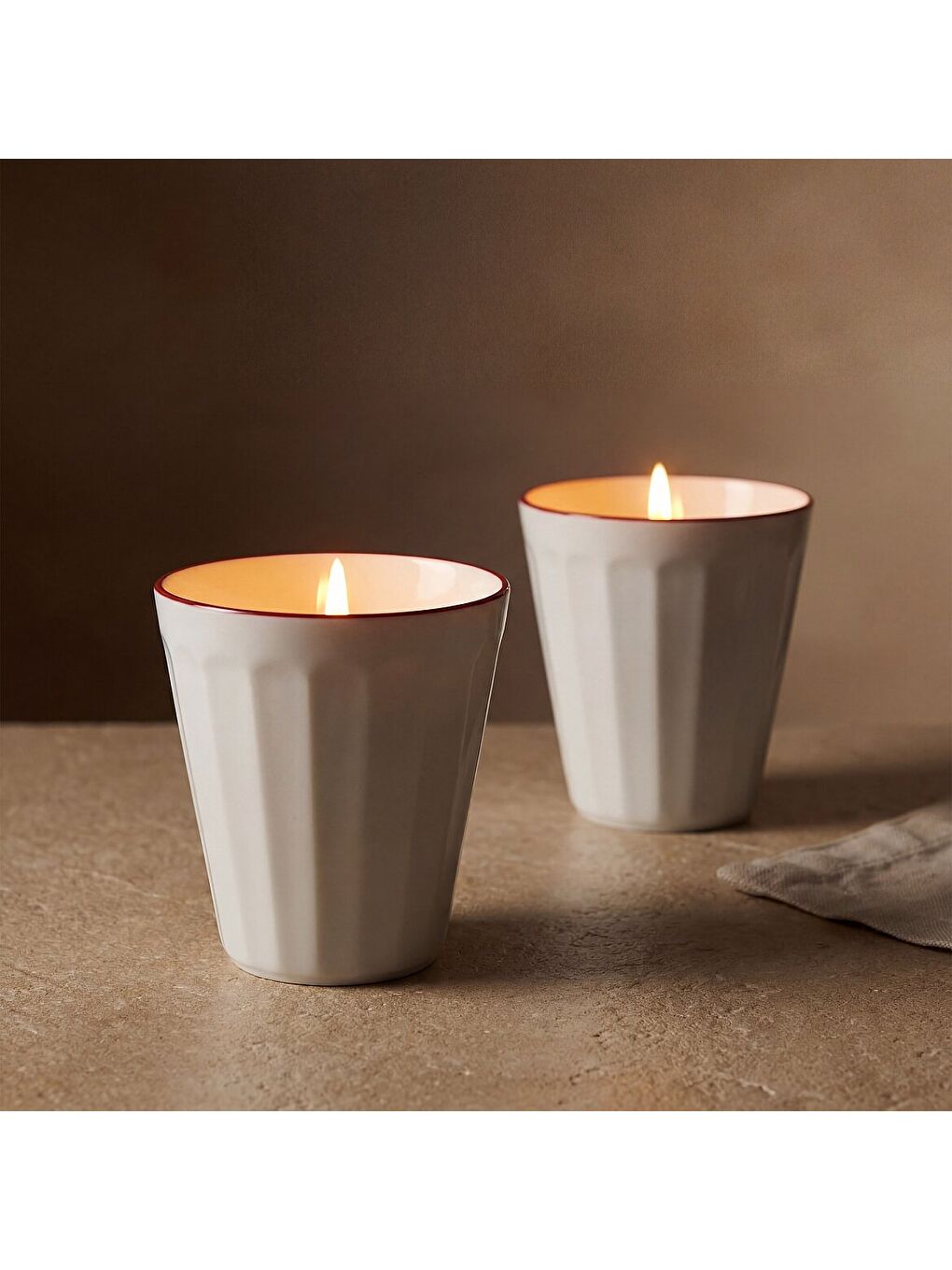 Ekru Güral Rölyefli Çok Amaçlı İkili Sunum Bardak Seti Bordo 383 Cc-2