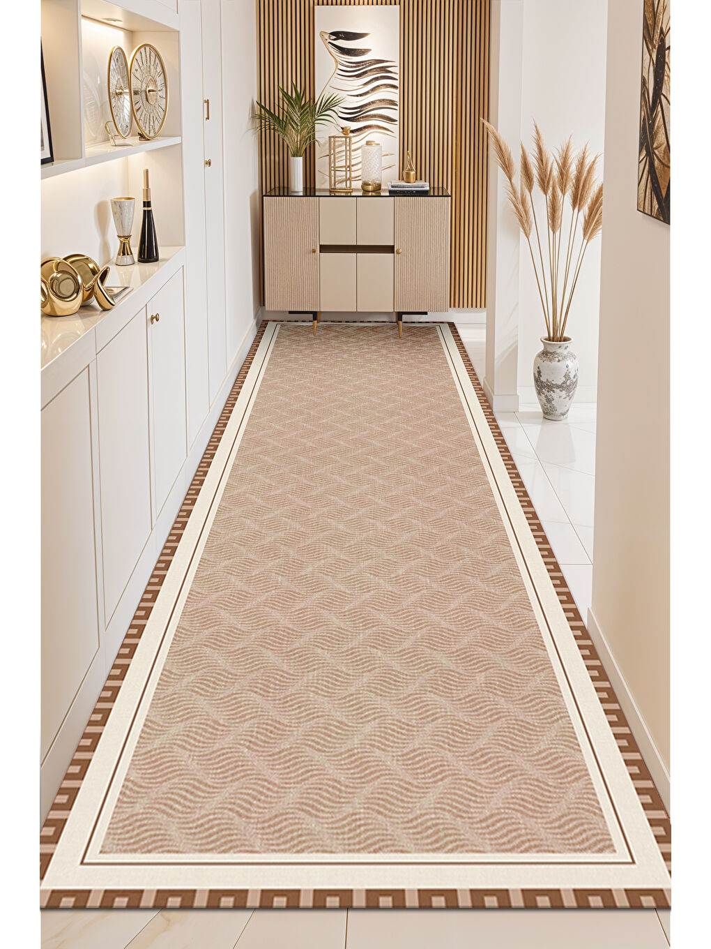 Turuncu Dekoratif Soft Modern Kaymaz Yıkanabilir Salon Halısı Mutfak Halısı Koridor Halısı Yolluk-4