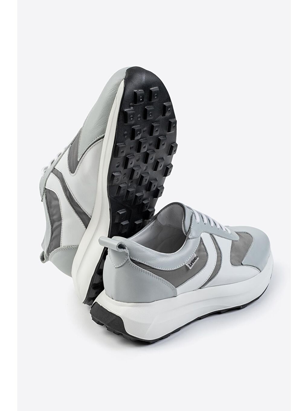 Gri LTN-S01 Deri Erkek Sneaker-3