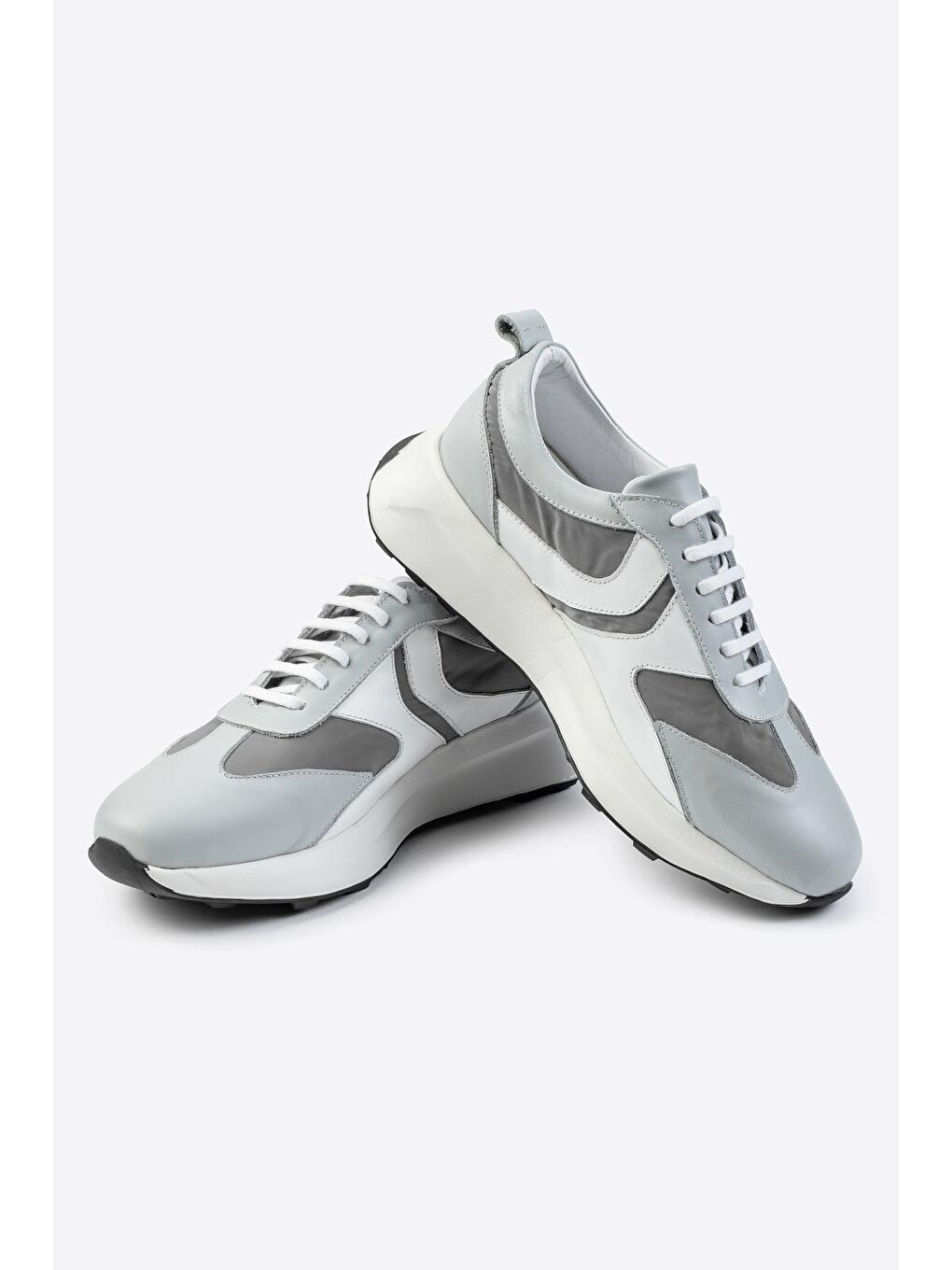Gri LTN-S01 Deri Erkek Sneaker-4