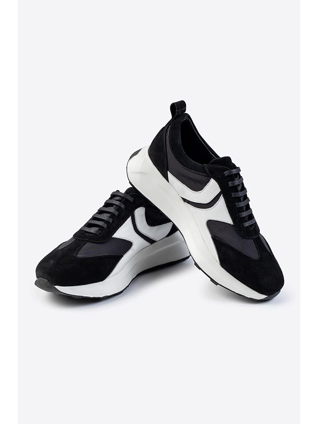 Siyah LTN-S01 Deri Erkek Sneaker-4