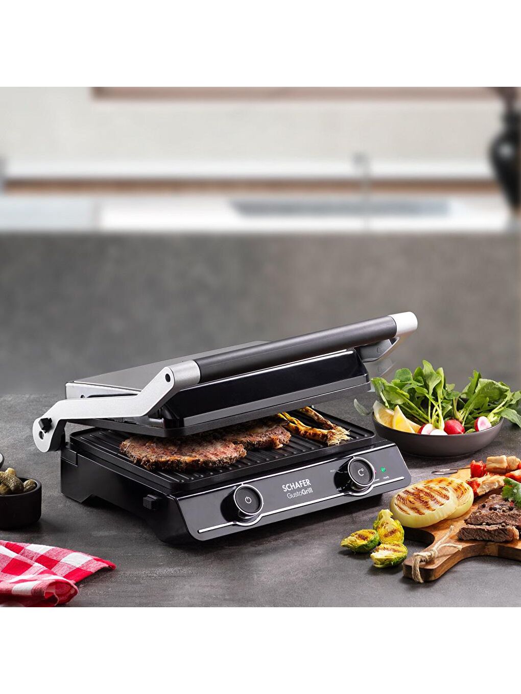 Gusto Grill Izgara Ve Tost Makinesi-Inox