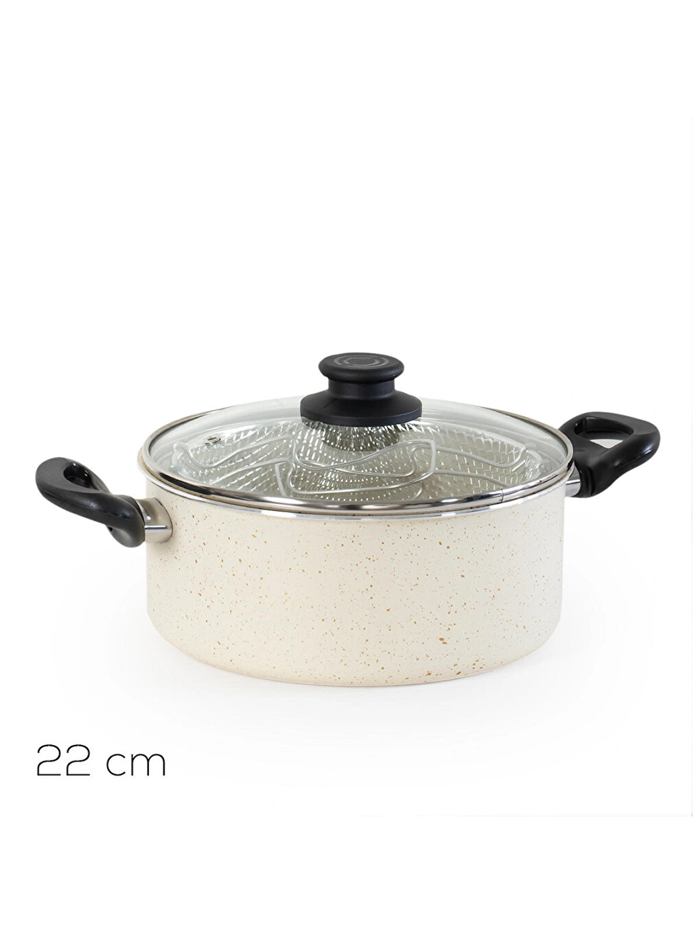 Ekru 4404 3 Parça Granit Kızartma Cips Tenceresi 22cm 2lt-2