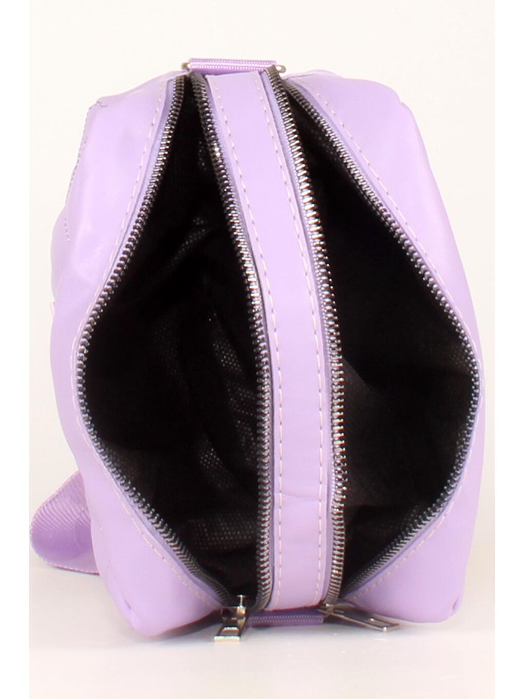 Lila Kadın Çift Bölmeli Kapitoneli Kolon Askılı Omuz ve Çapraz Çanta (20623)-2