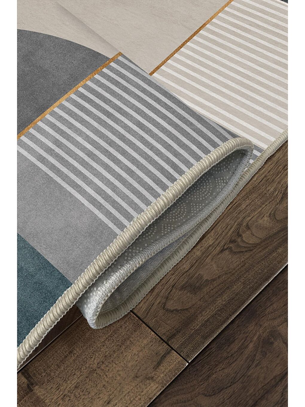 Ekru Özel Tasarım, Kaymaz Taban, İnce, Yıkanabilir, Modern Halı WOOKECE1509 80x150-4