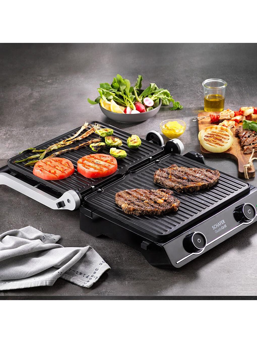 Gusto Grill Izgara Ve Tost Makinesi-Inox-2