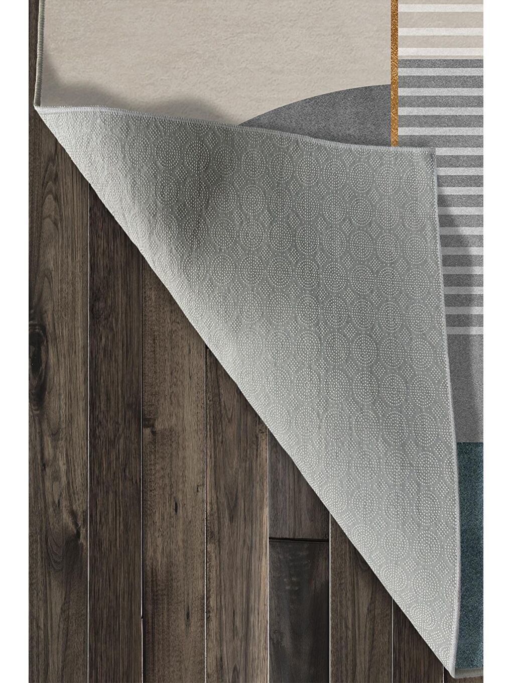 Ekru Özel Tasarım, Kaymaz Taban, İnce, Yıkanabilir, Modern Halı WOOKECE1509 80x150-6