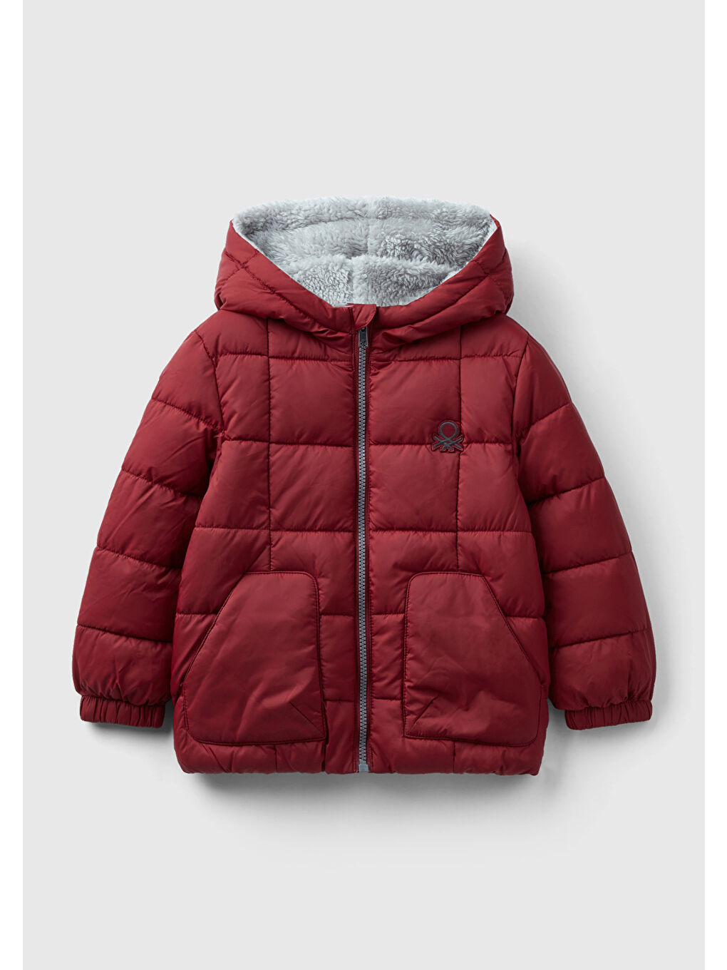 Erkek Çocuk Bordo  Logolu İçi Pelüşlü Pufa Mont
