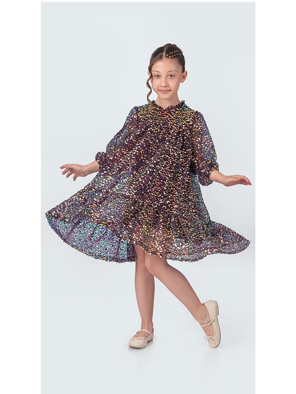 Mürdüm Likio Vintage Payet Kız Çocuk Abiye M00739-5